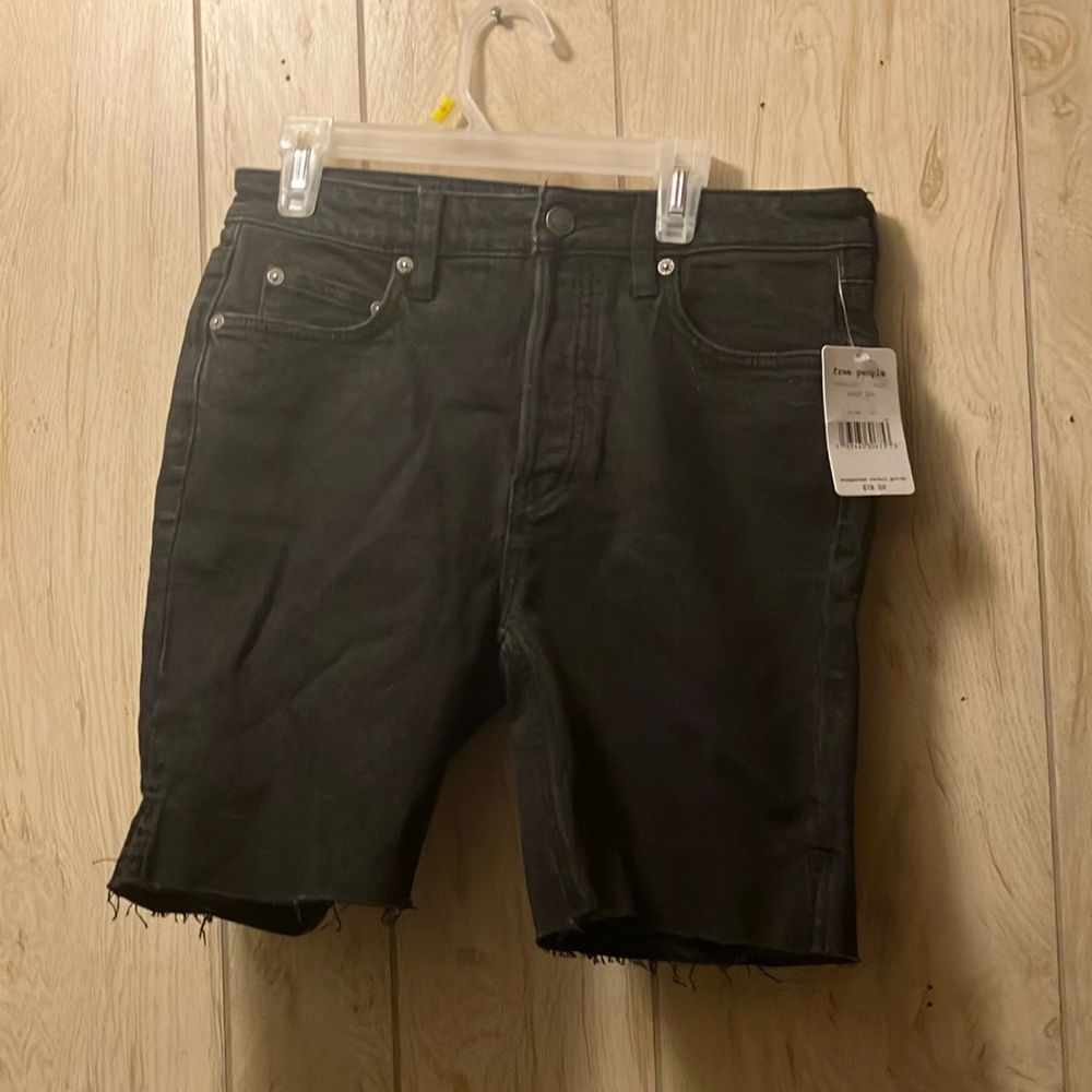 We the Free Black denim shorts